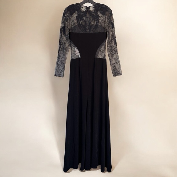 Y2K Julian Joyce Mandalay Goth Spider Web Lace Long Sleeve Dress Halloween Gown - Picture 7 of 9